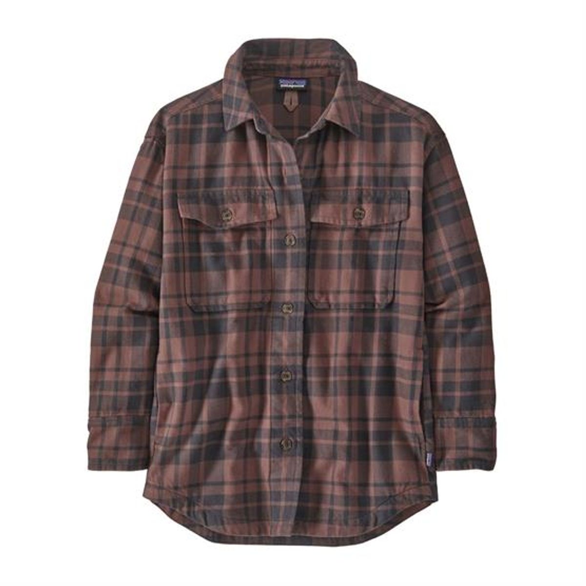 Patagonia Womens HW Fjord Flannel Overshirt, Ice Caps / Dusk