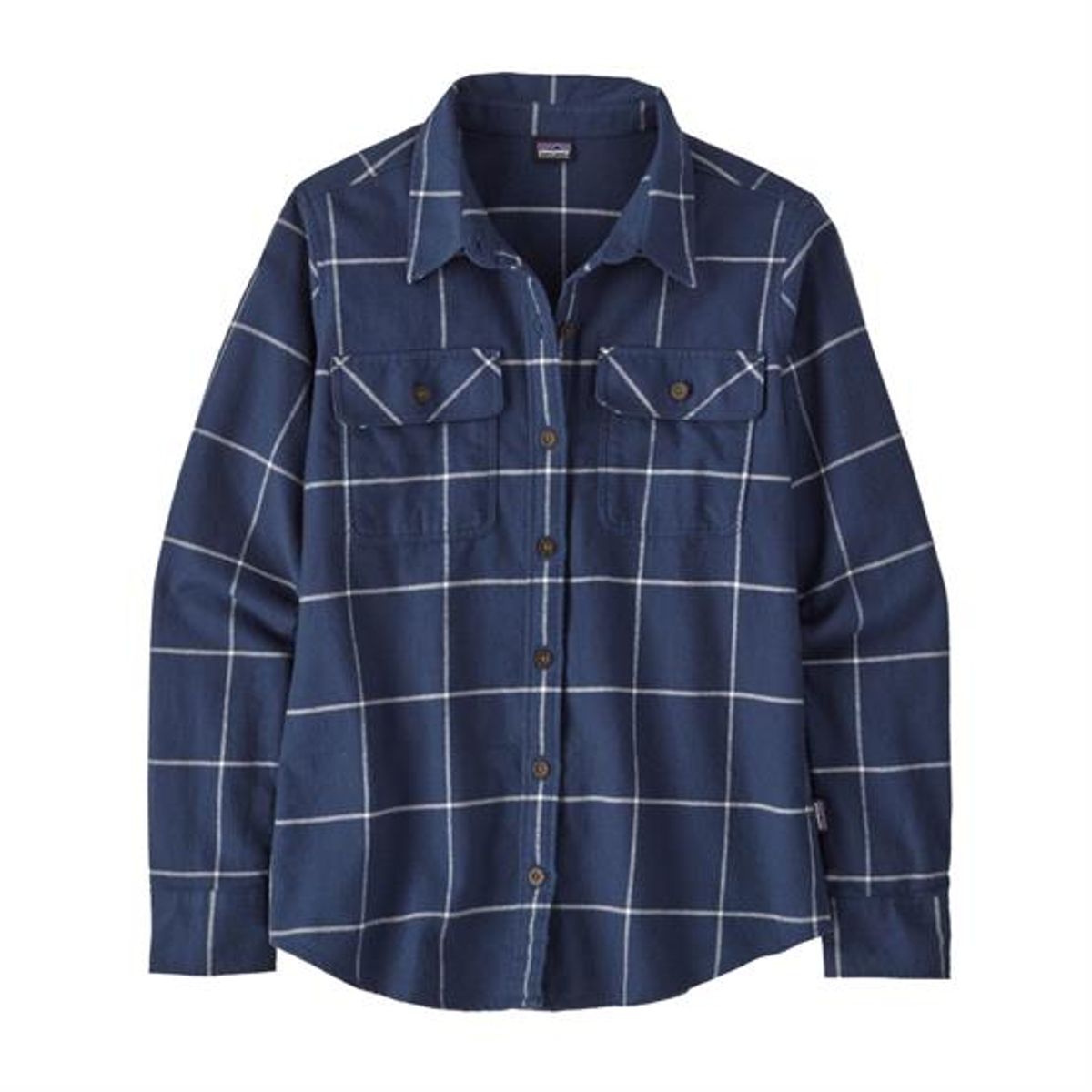 Patagonia Womens L/S Organic Cotton MW Fjord Flannel Shirt, Woodland / New Navy