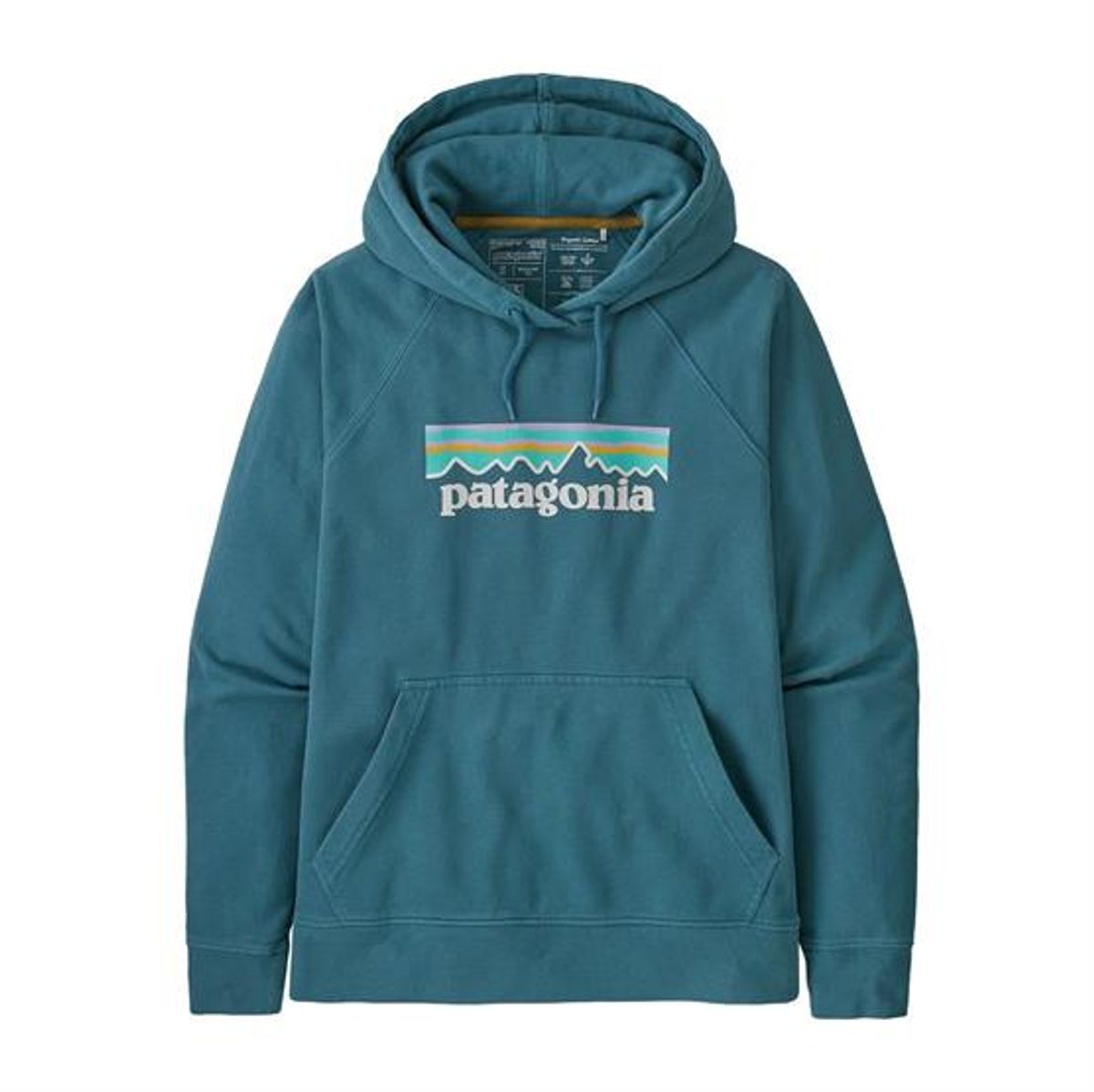 Patagonia Womens Pastel P-6 Logo Organic Hoody, Abalone Blue