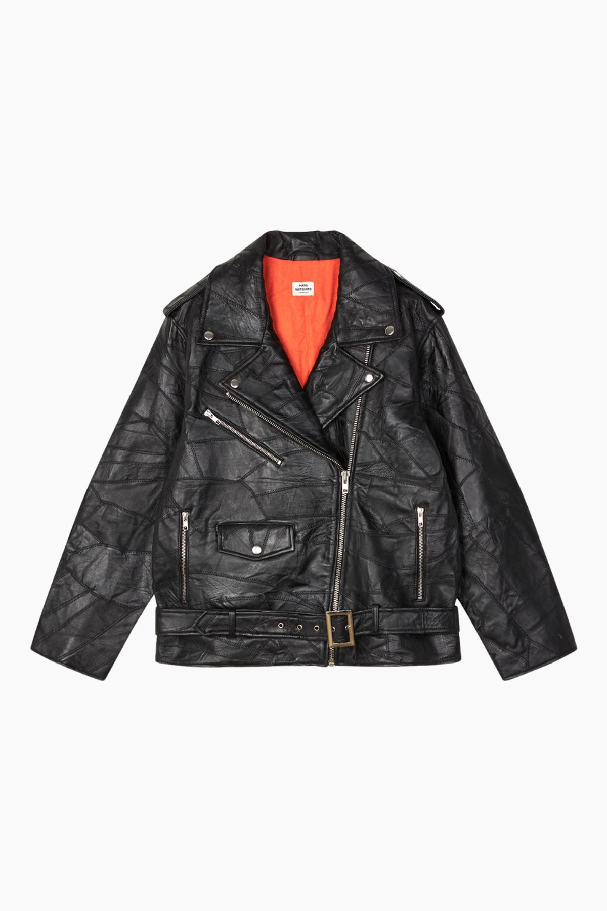 Patch Leather Berline Jacket - Black - Mads Nørgaard - Sort S