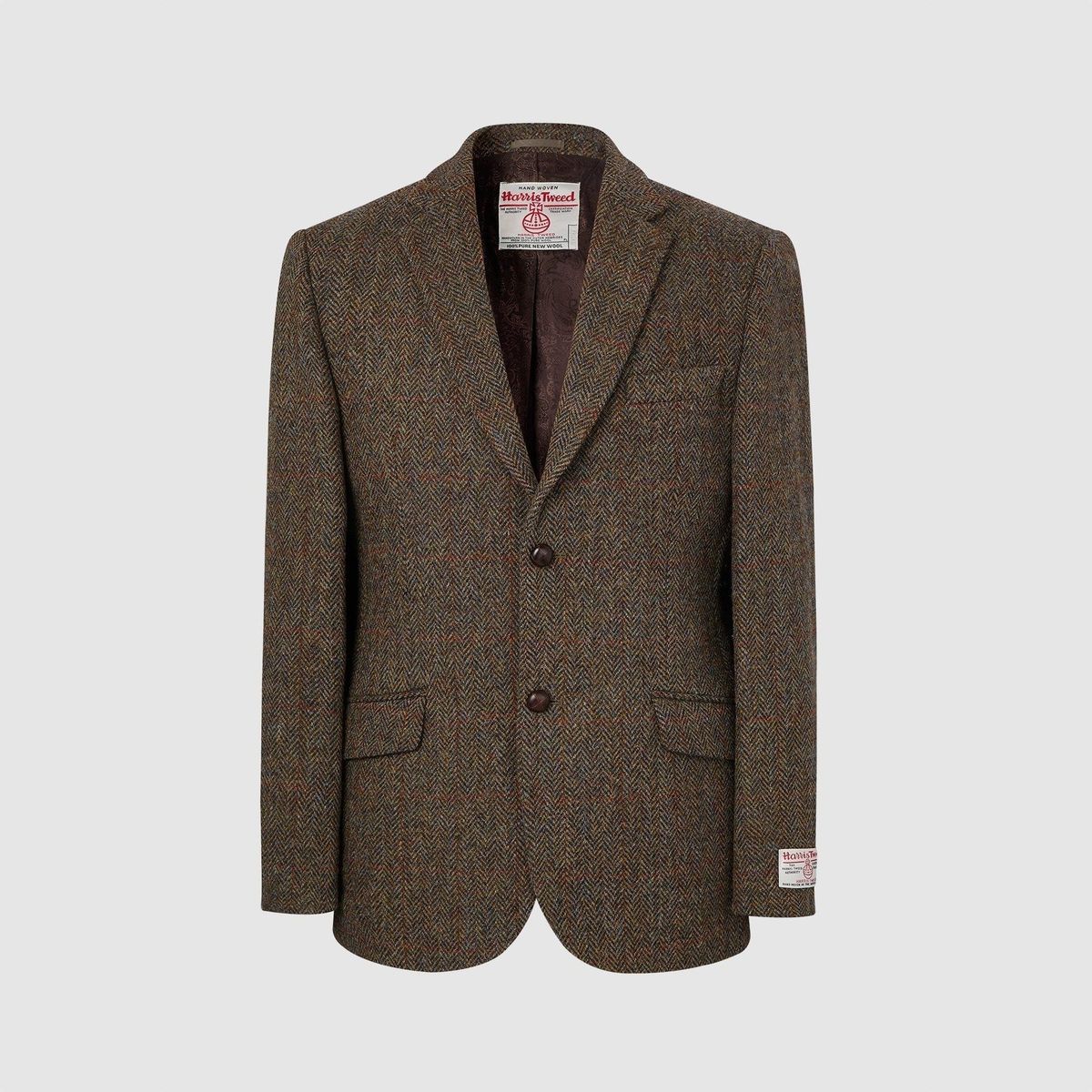 Patrick blazer, brun herringbone, Harris Tweed - 38 UK (48 EU)