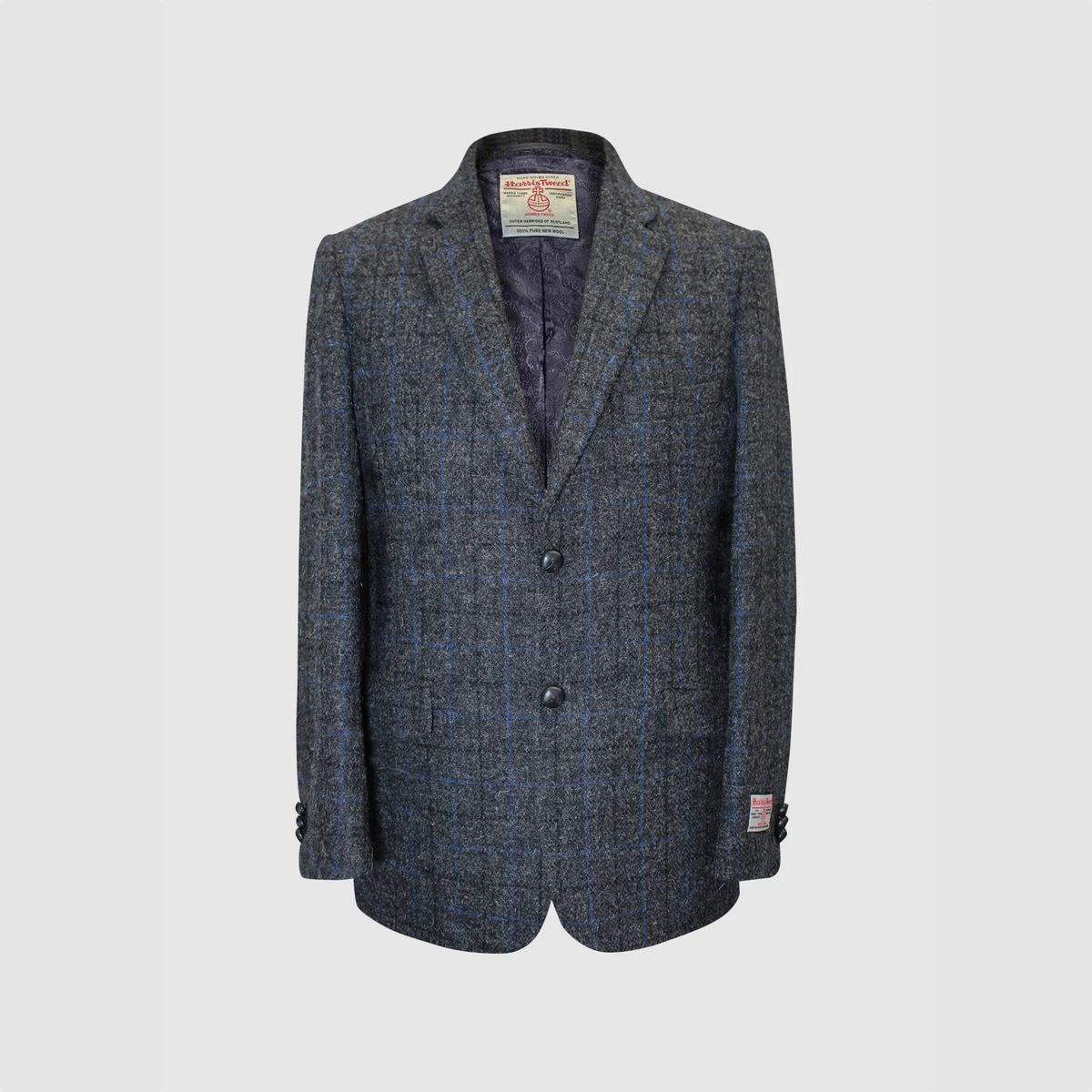 Patrick blazer, grey/blue check, Harris Tweed - 36 UK