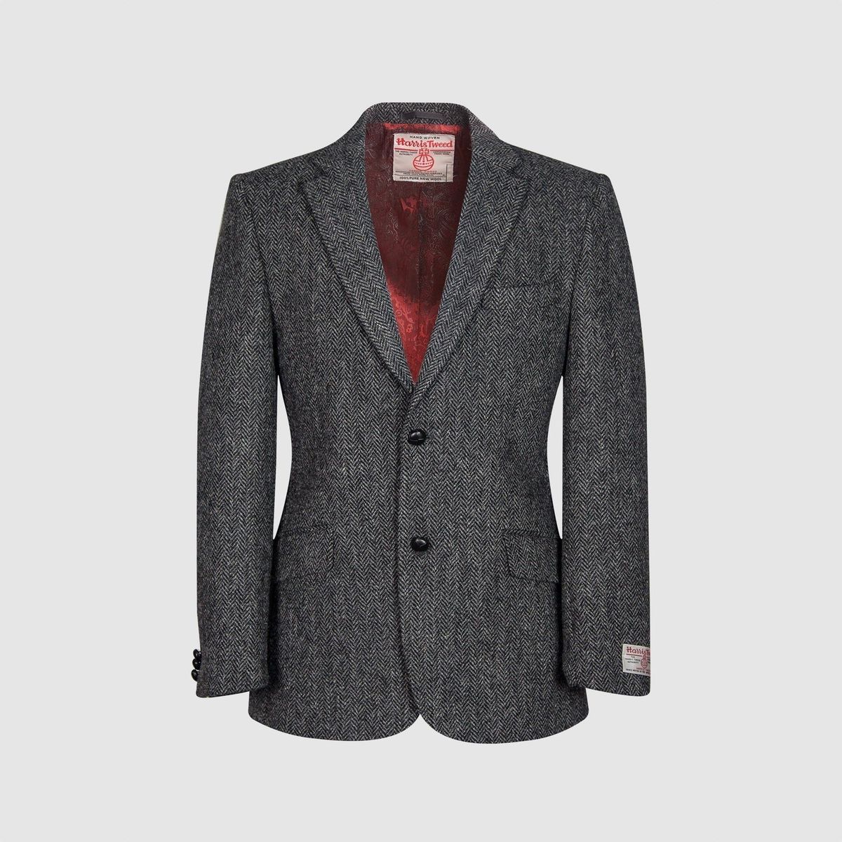 Patrick blazer, koksgrå herringbone, Harris Tweed - 36 UK