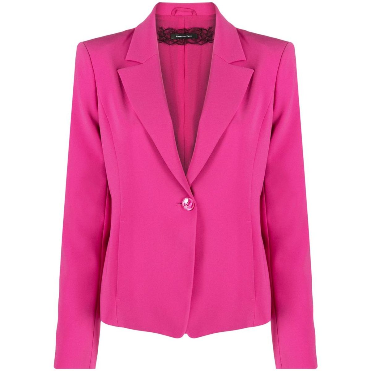 Patrizia Pepe Fuchsia One-Button Stretchy Chic Blazer