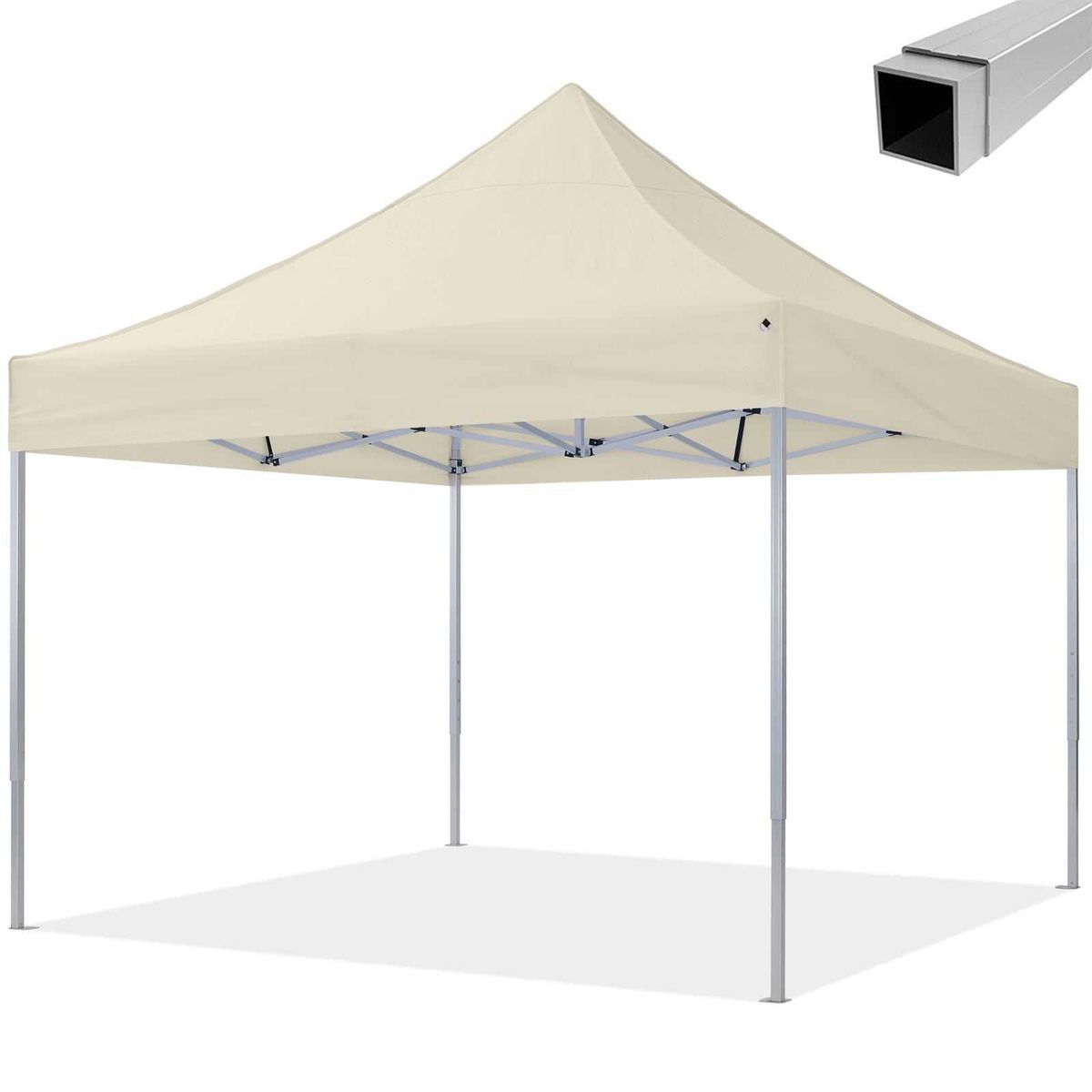 Pavillon Easy Up - 3x3m - Aluminium - Comfort - Beige