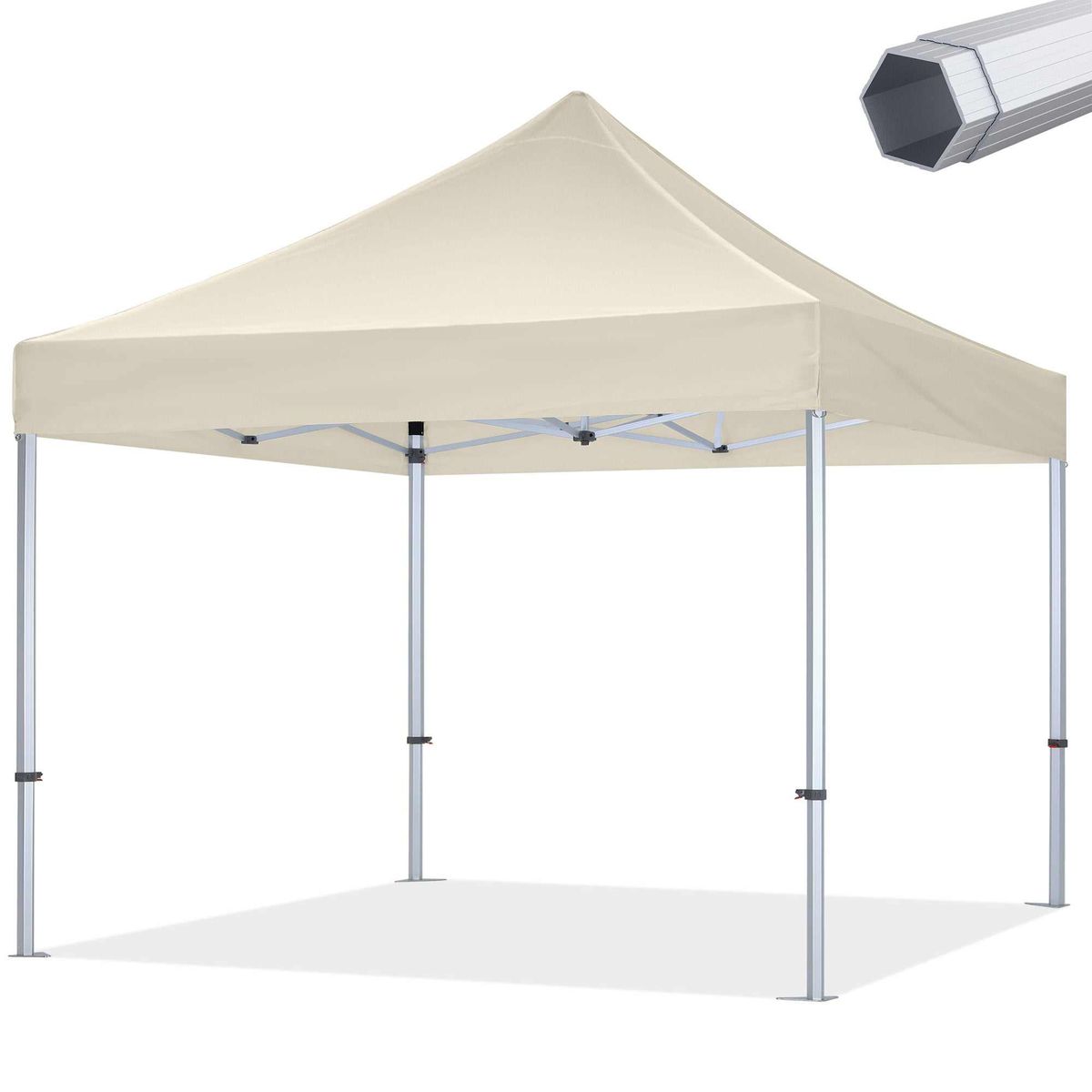 Pavillon Easy Up - 3x3m - Aluminium - Premium - Beige