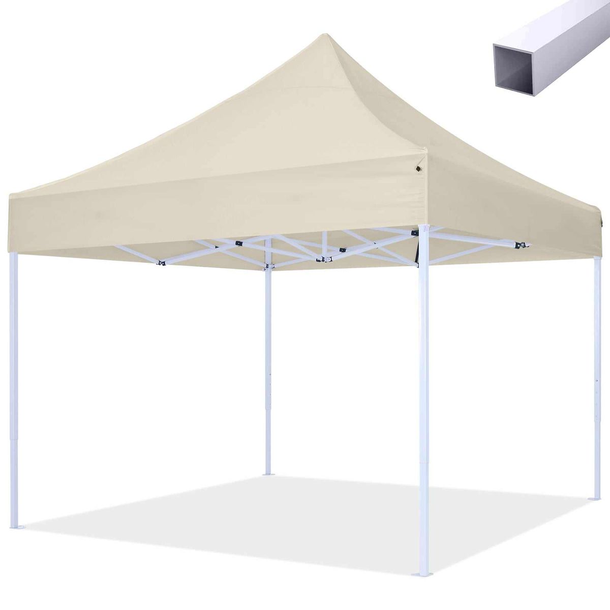 Pavillon Easy Up - 3x3m - Stål - Basic - Beige