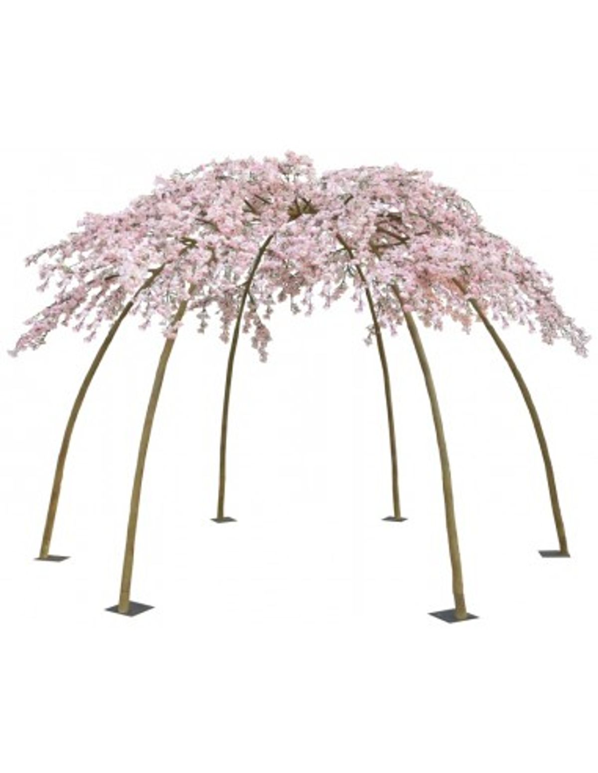 Pavillon med kunstige Bougainvillea blomster H245 x Ø340 cm - Pink