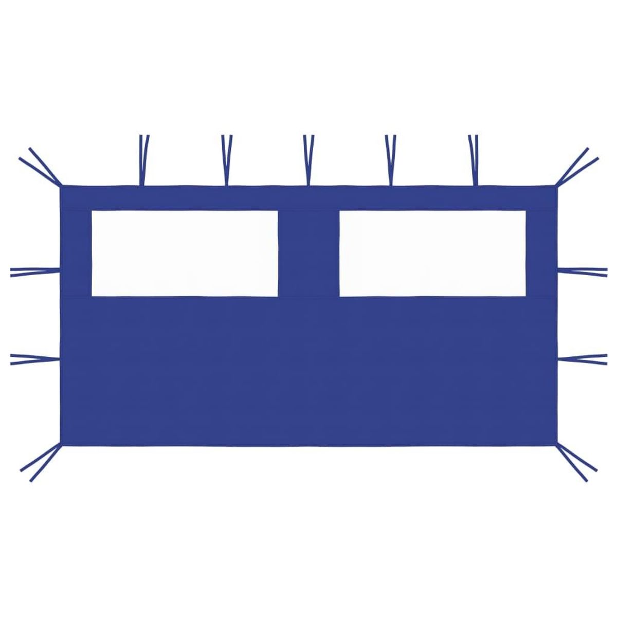 Pavillonvæg med vinduer 4x2 m blå