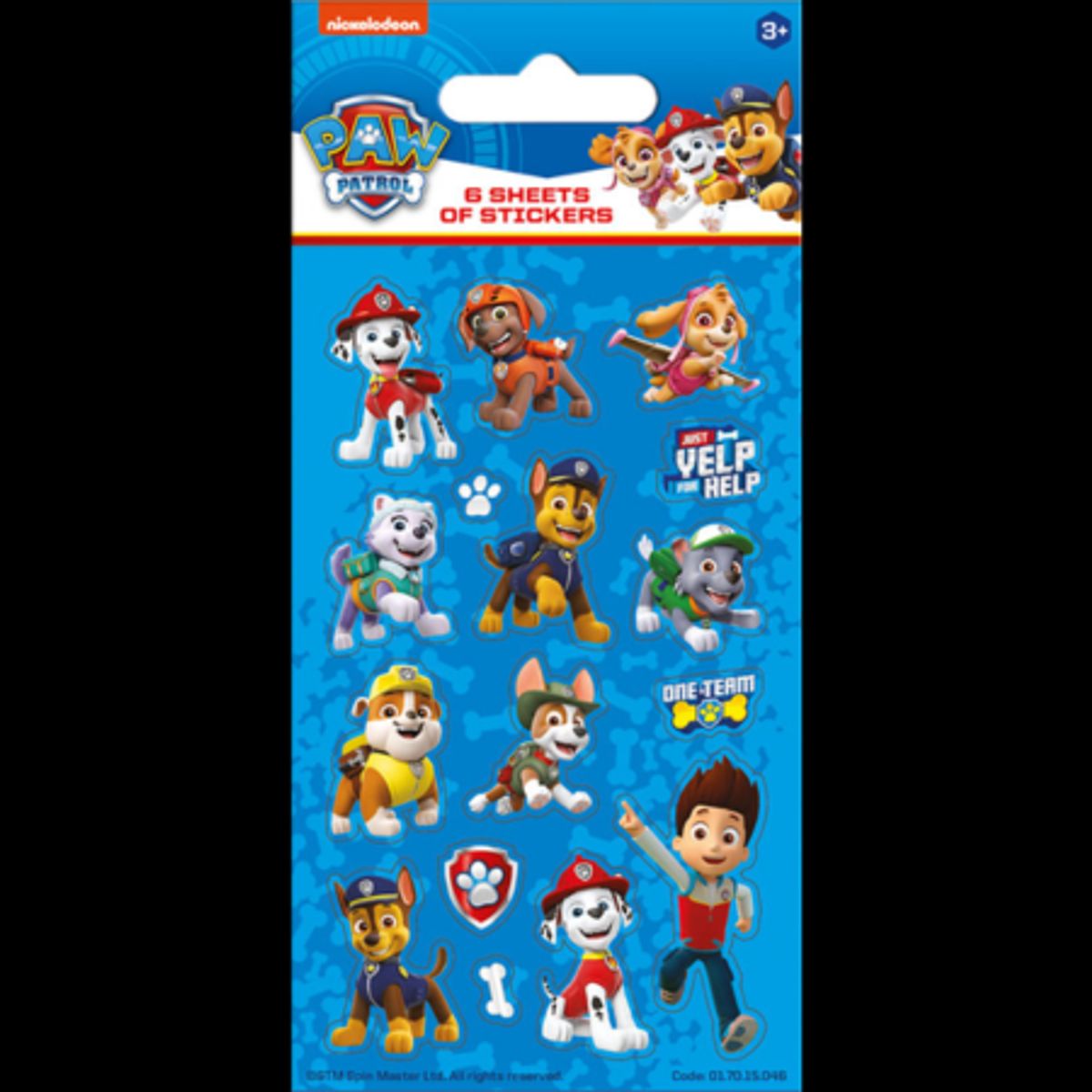 Paw Patrol Blue Party Klistermærker 6 Ark