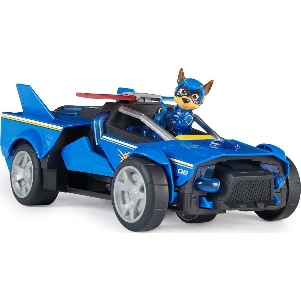 Paw Patrol - Chase Deluxe Køretøj Med Chase Figur - Mighty Movie