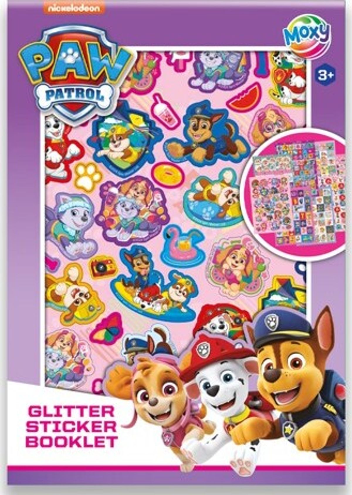 Paw Patrol, Klistermærker Med Glitter - Bog