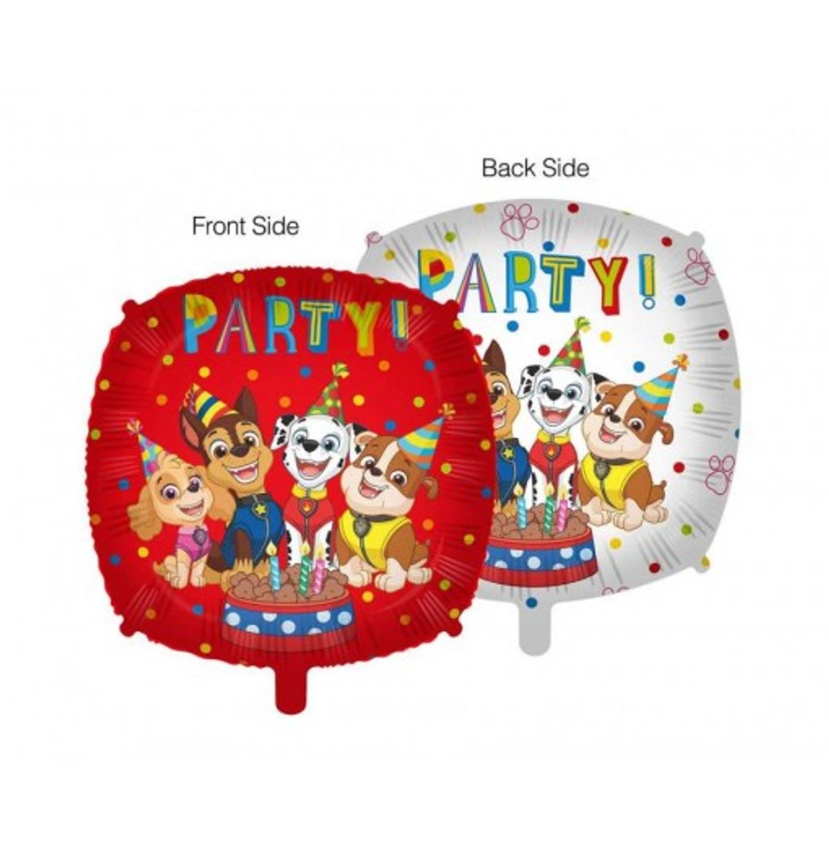 Paw Patrol Party 2-sidet folieballon, 18" / 46 cm - Folieballoner