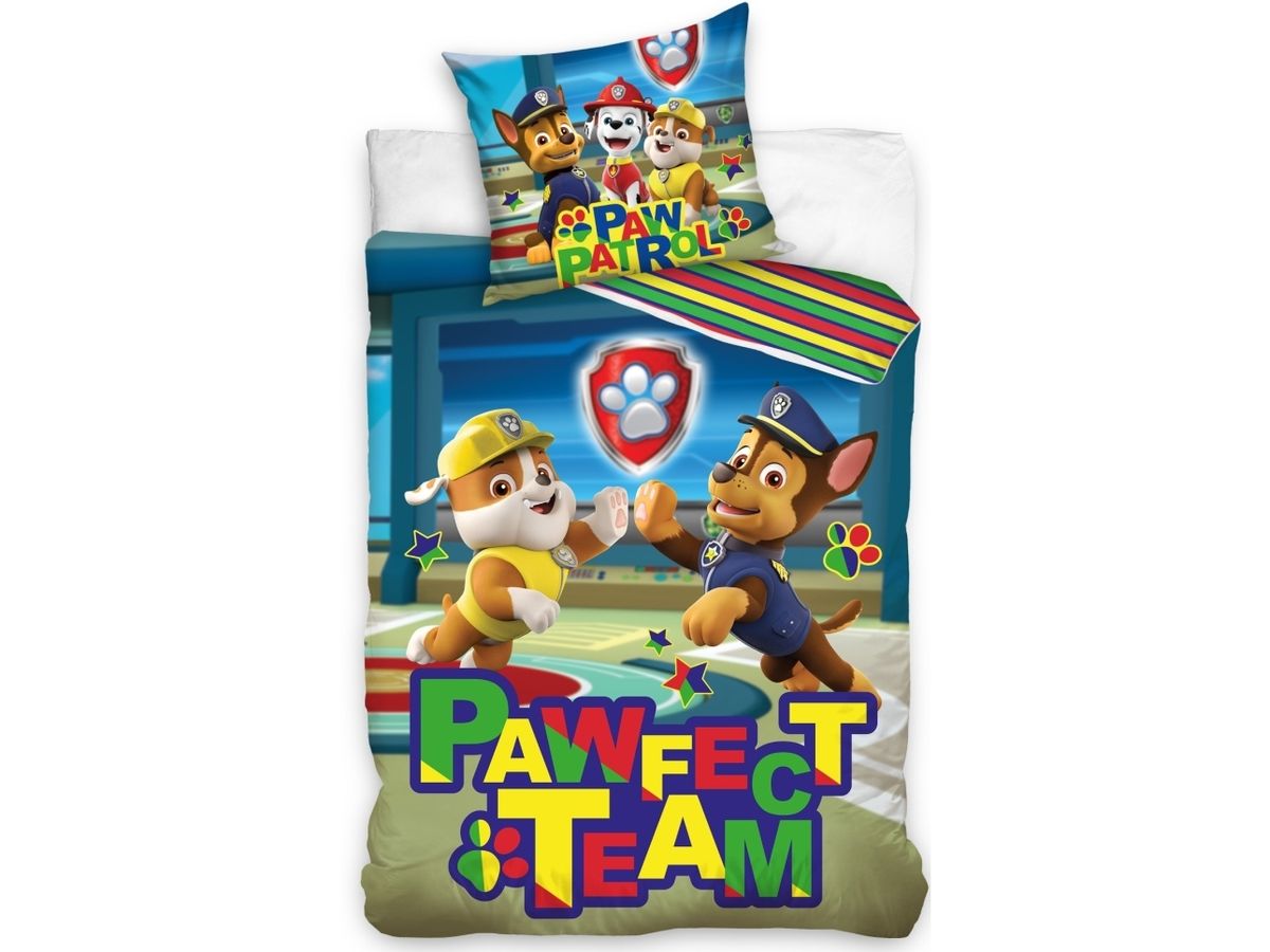 Paw Patrol ''Pawfect Team'' Sengetøj 140X200 Cm - 100 Procent Bomuld