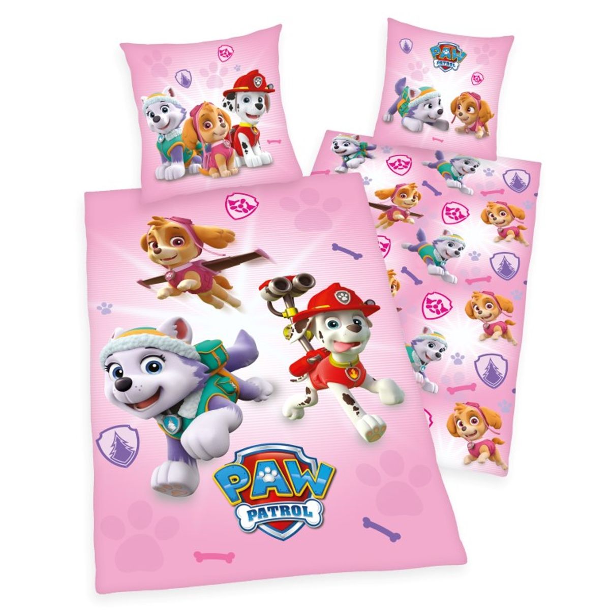 Paw Patrol Pink Sengetøj - 100 procent bomuld