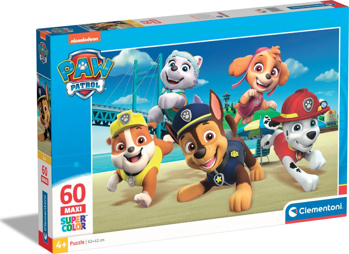 Paw Patrol Puslespil - Maxi Super Color - Clementoni - 60 Brikker