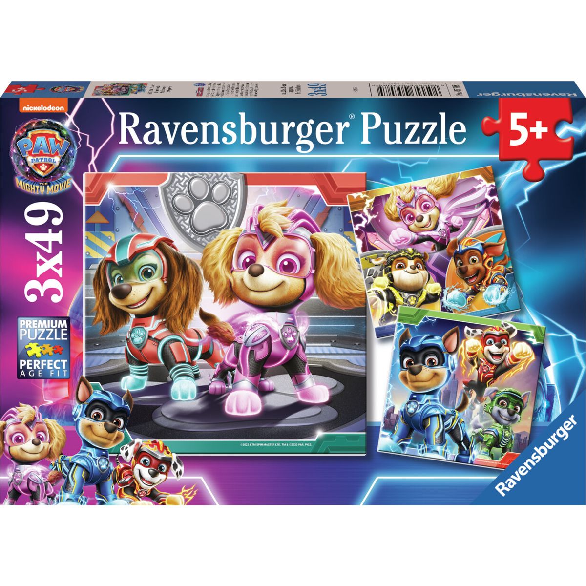 Paw Patrol Puslespil - Mighty Movie - 3x49 Brikker - Ravensburger