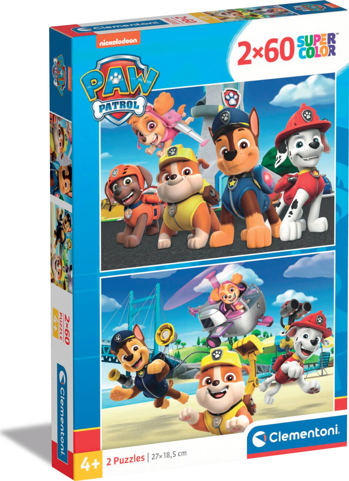 Paw Patrol Puslespil - Super Color - Clementoni - 2x60 Brikker