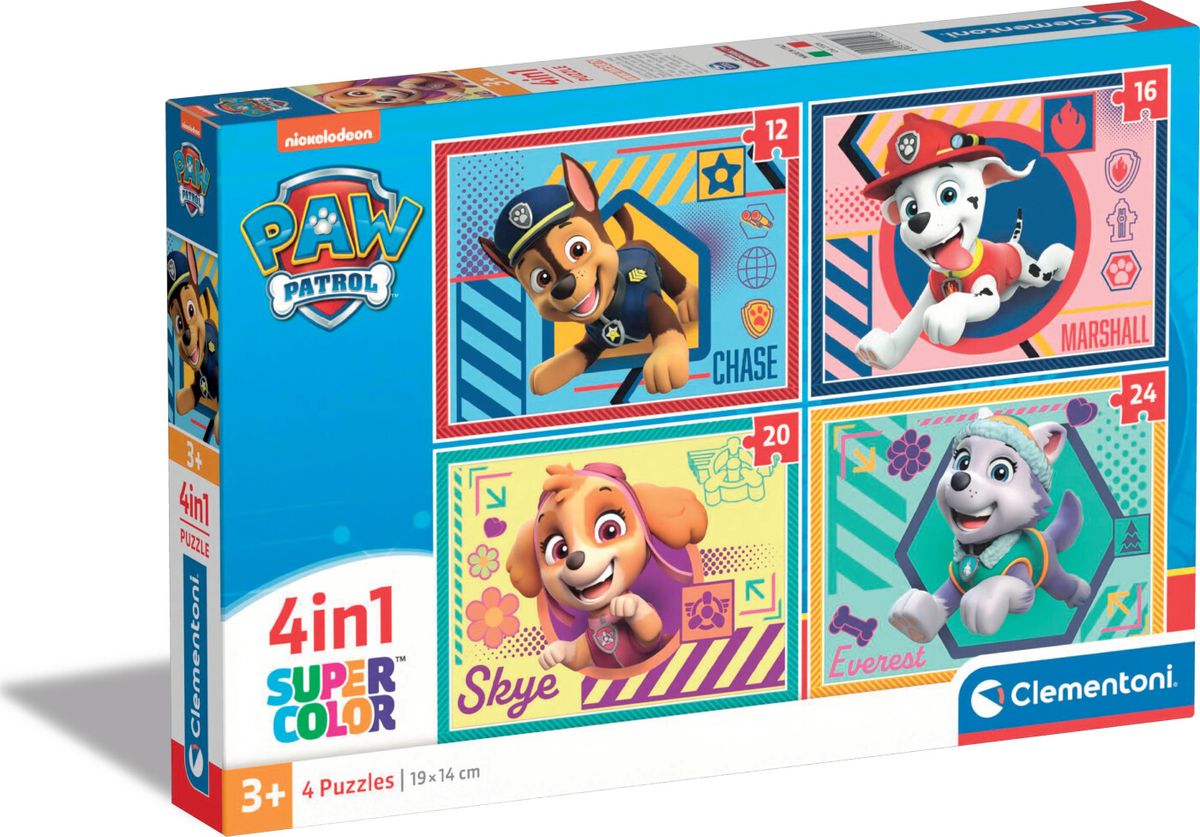 Paw Patrol Puslespil - Super Color - Clementoni - 4 Stk