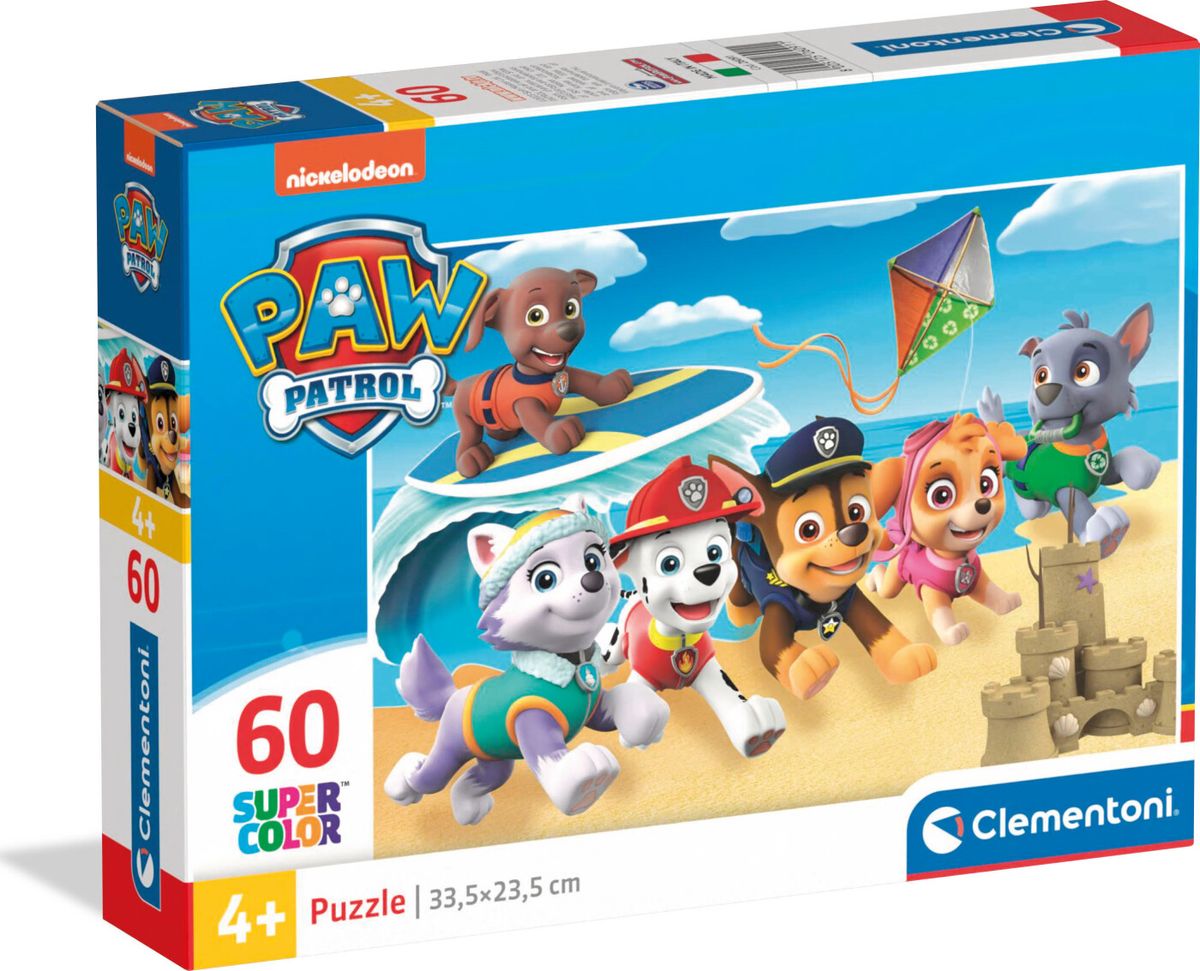 Paw Patrol Puslespil - Super Color - Clementoni - 60 Brikker