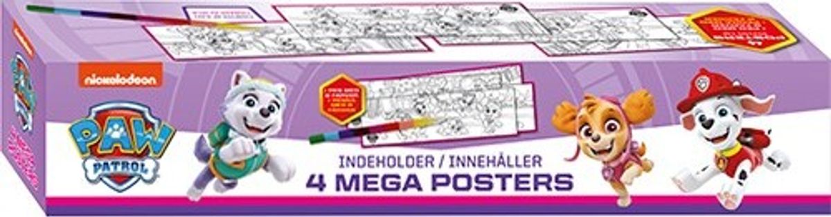 Paw Patrol - Skye - Boks Med 4 Kæmpe Plakater