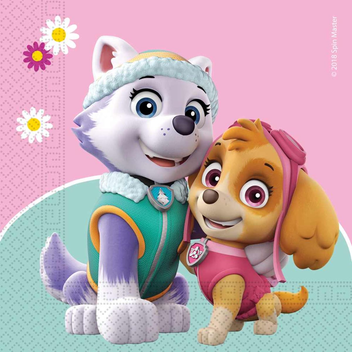 PAW PATROL SKYE & EVEREST 20 stk 33x33 cm