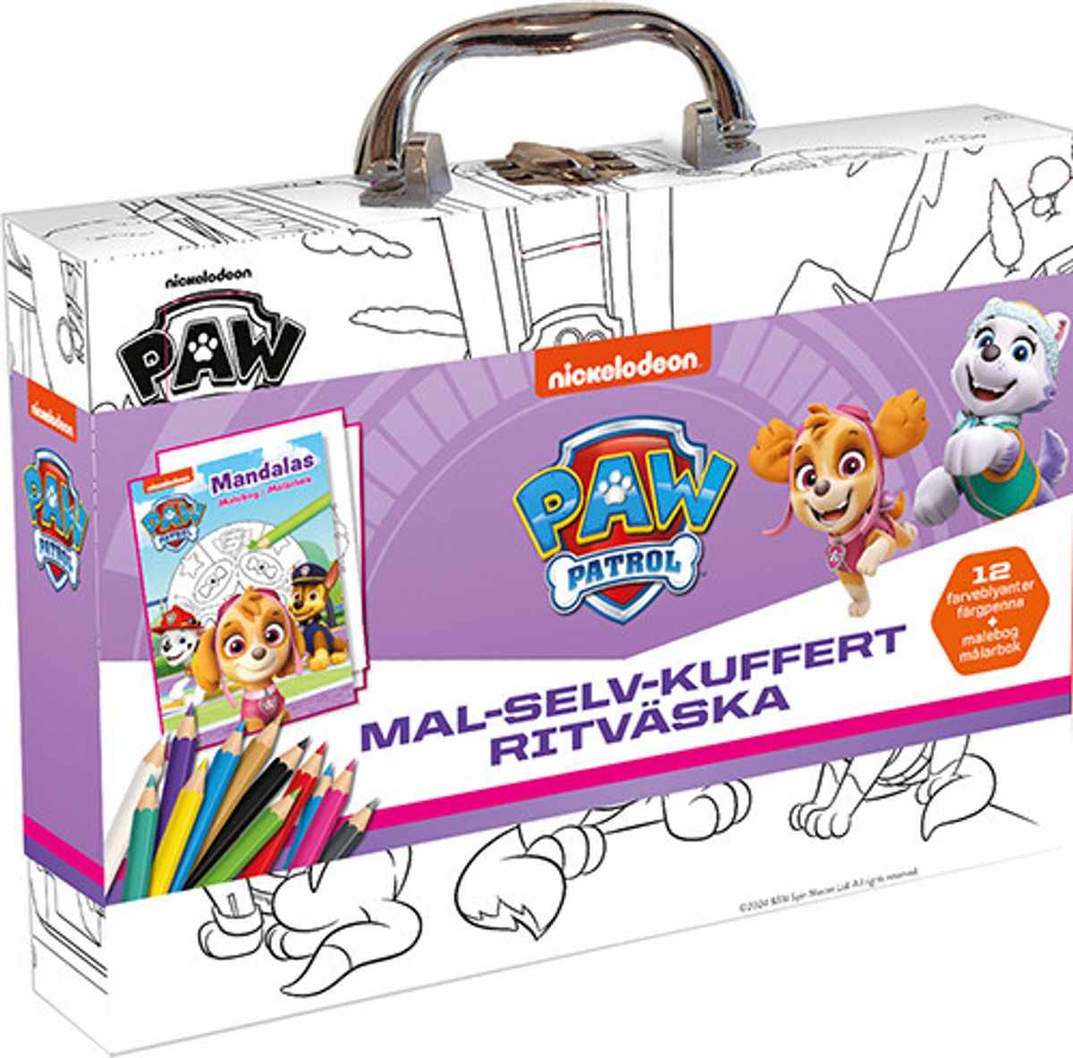 Paw Patrol - Skye - Mal-selv-kuffert - Forlaget Alvilda - Bog