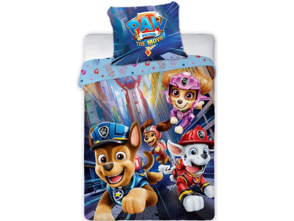 Paw Patrol The Movie Junior Sengetøj 100X135 Cm - 100 Procent Bomuld