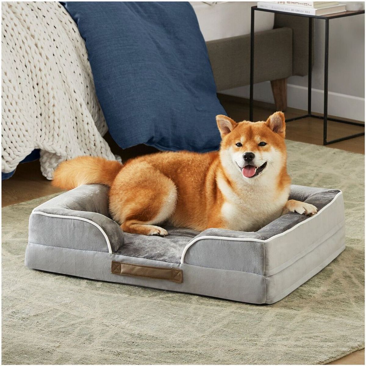 Pawpals Memory foam Hundeseng - M (71x58.5x16cm) / Grå