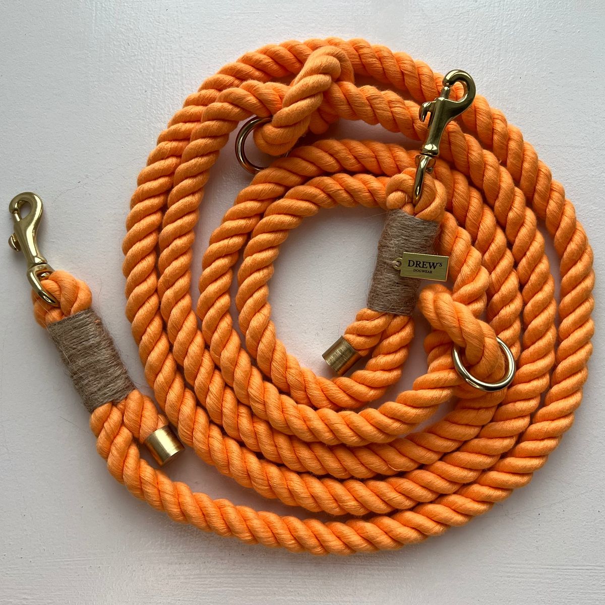 PEACH / Justerbar og blød hundesnor (orange) - 250CM / Orange