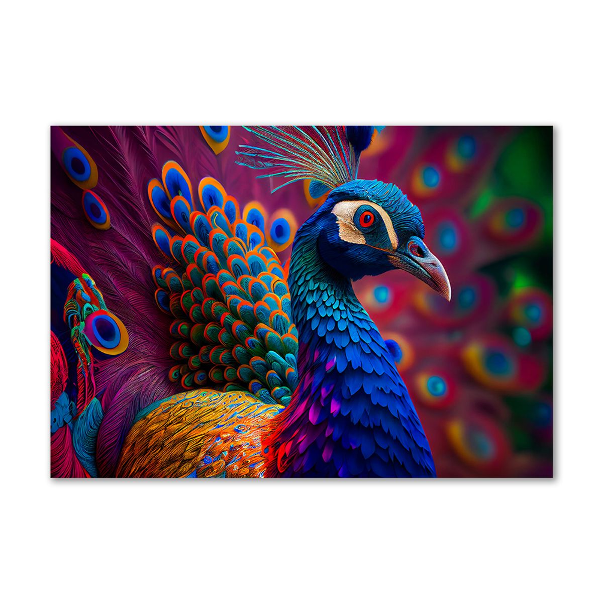 Peacock 01 - 70x100 cm - Uden svæveramme