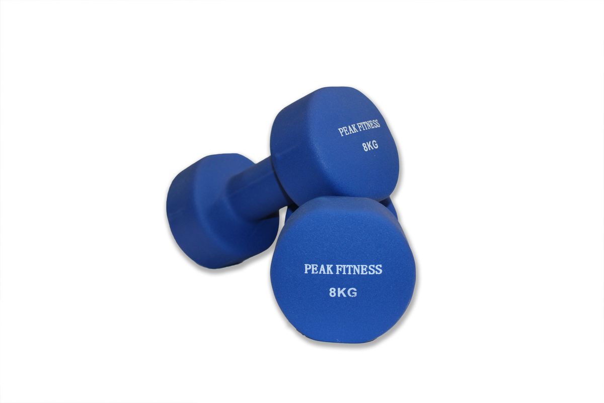 Peak Fitness - 2 x Håndvægt - Neopren - 8 kg