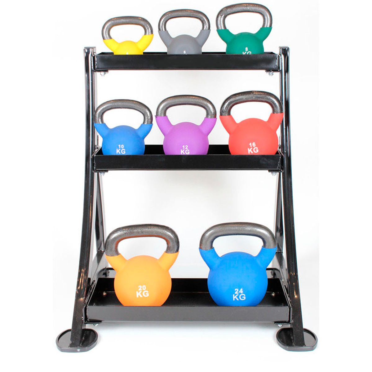 Peak Fitness - Kettlebell Rack inkl. Kettlebells - Neopren