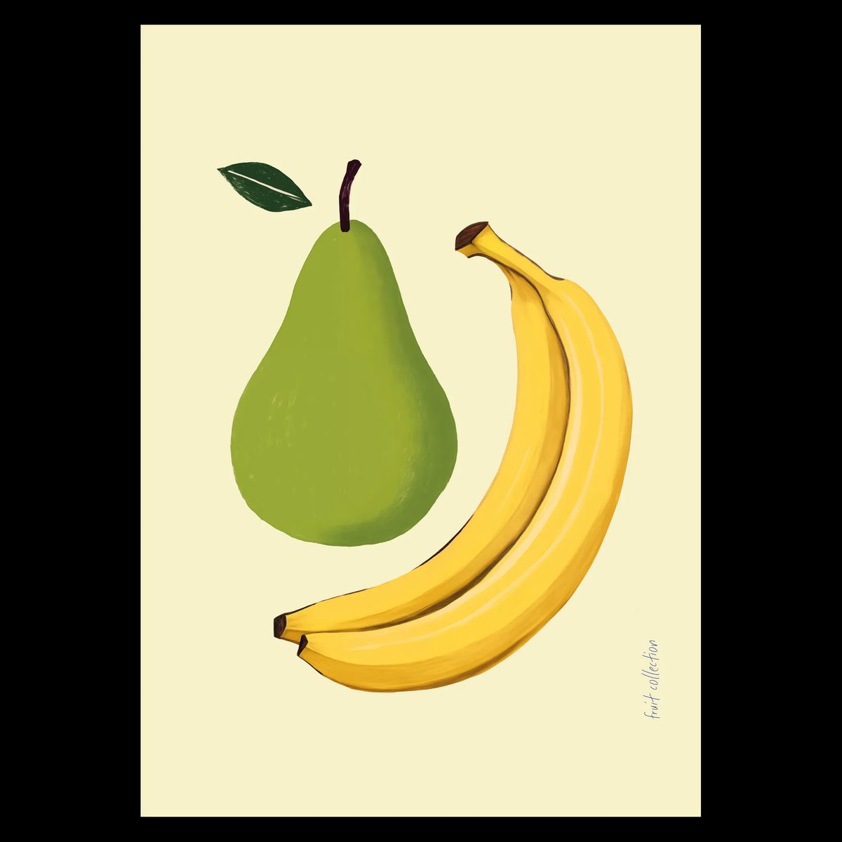 Pear &and Banana Plakat 21x30 cm (A4) / Egetræ