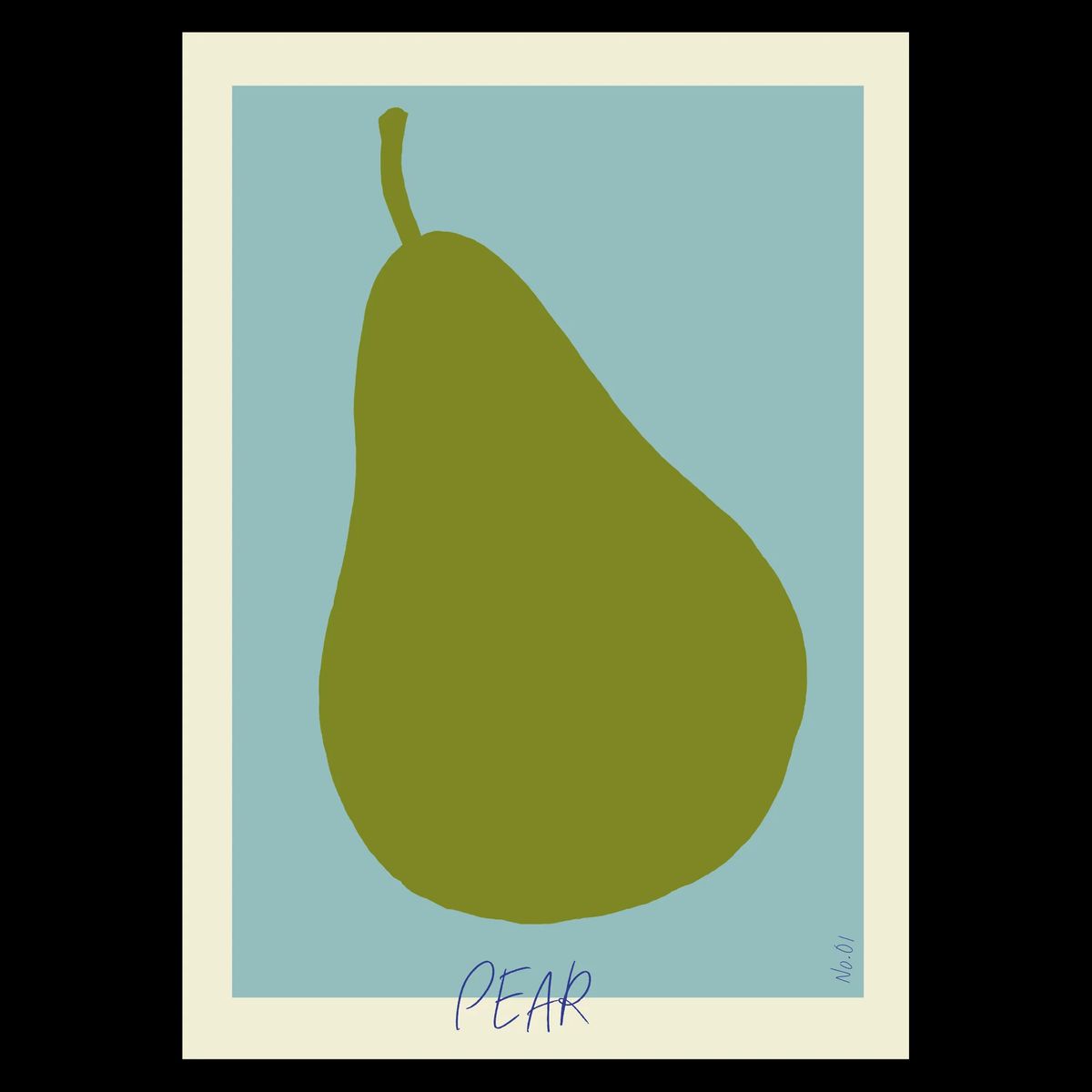 Pear No. 1 Plakat 42x60 (A2) / Hvid Egetræ