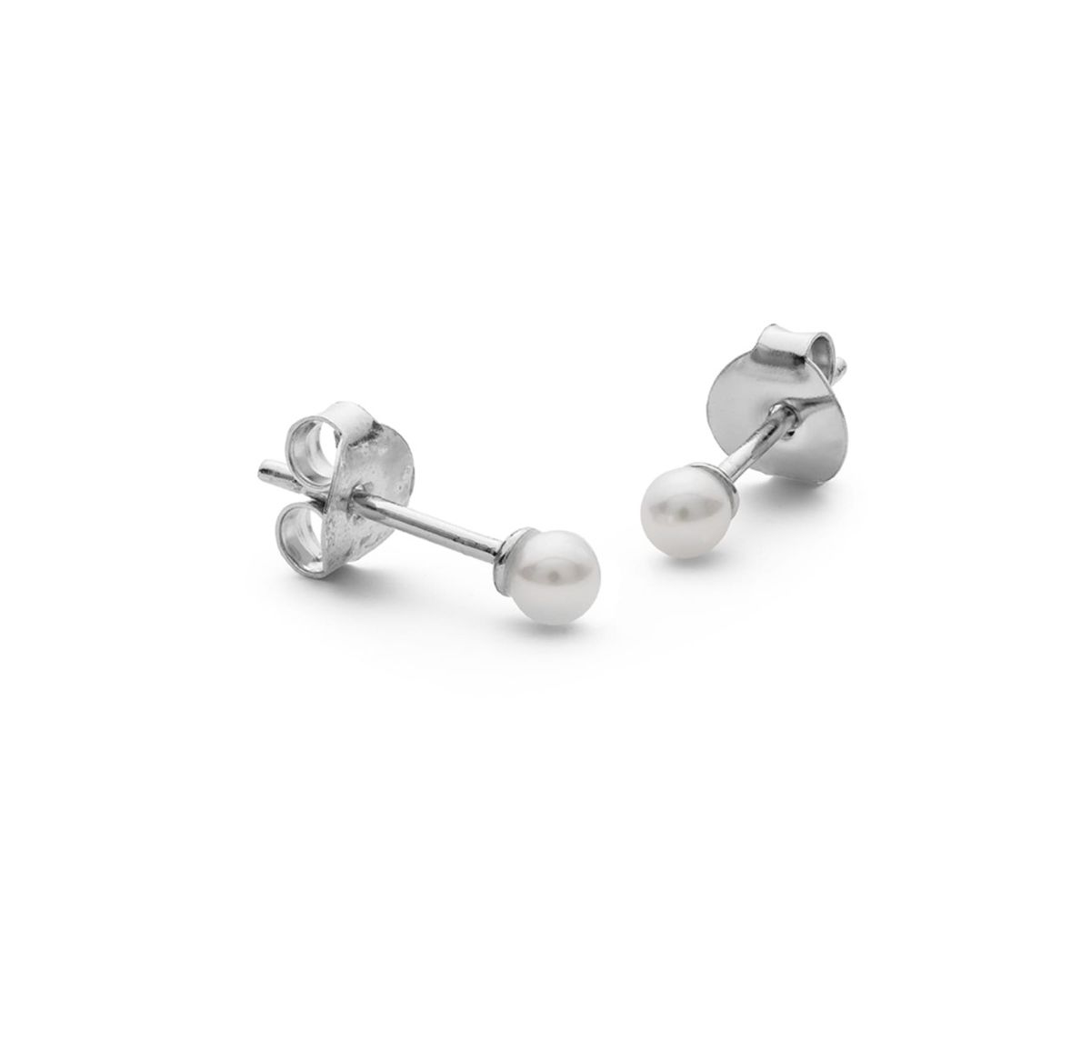 Pearl Studs Sterling Sølv Øreringe fra byBiehl med Ferskvandsperle