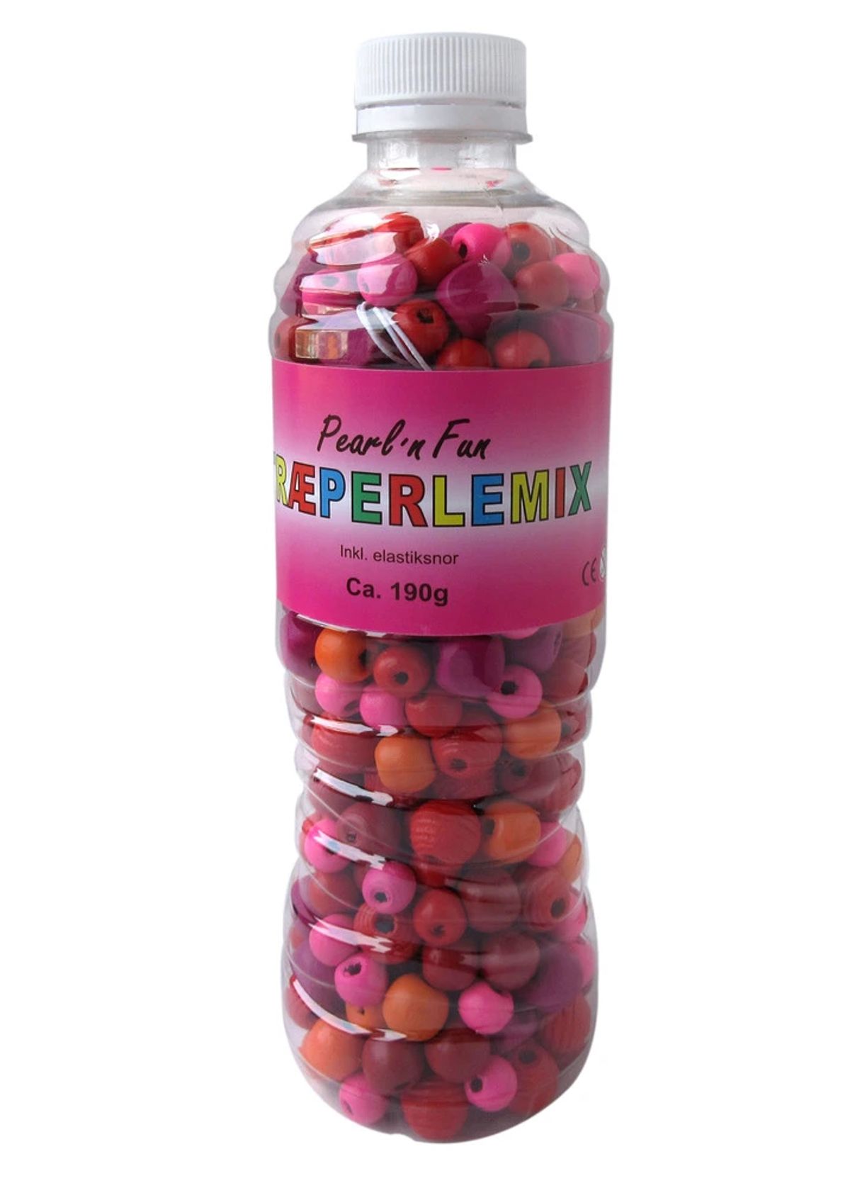 Pearl`n Fun Træperlemix 190gr rød/pink/orange