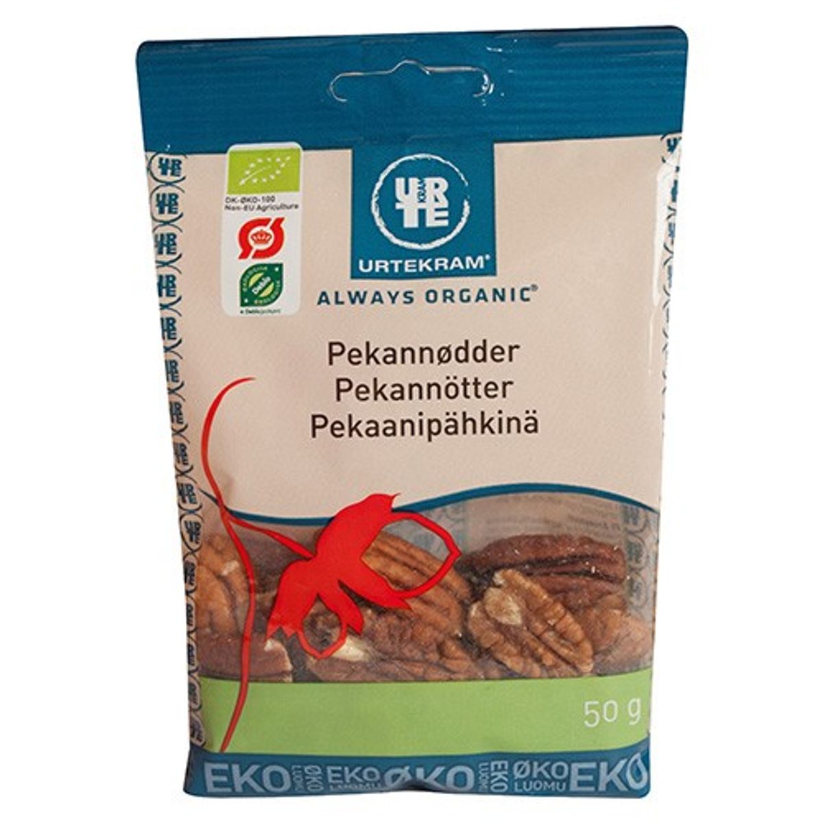 Pekannødder Økologisk - 50 gram - Urtekram