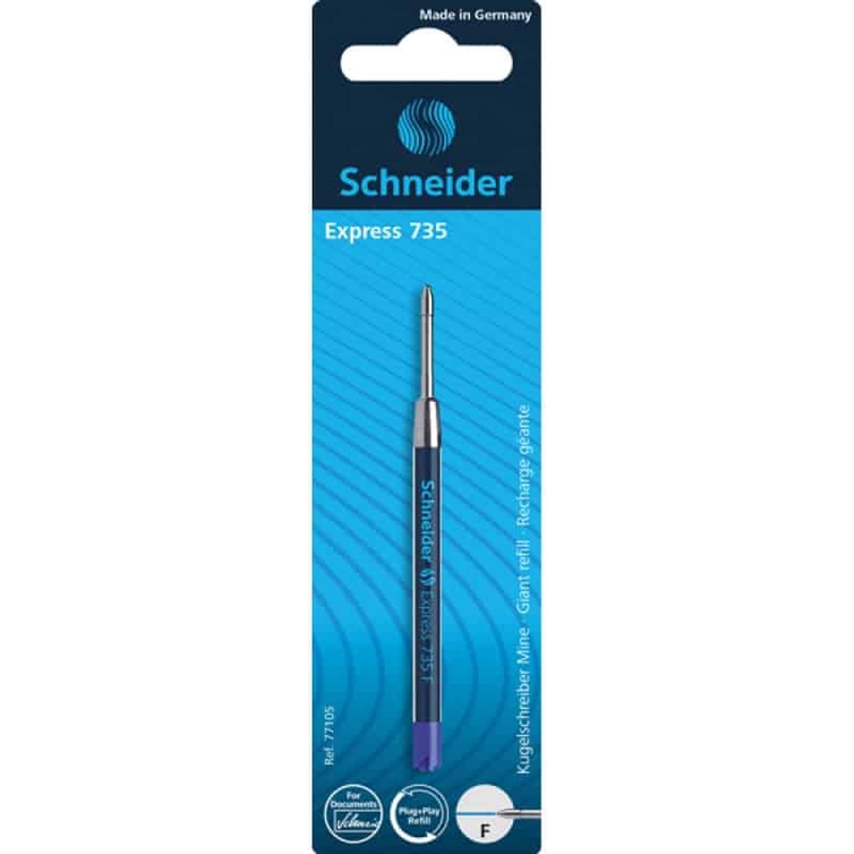 Pen refill SCHNEIDER Express 735 F, 0,7mm, blister, blå,.