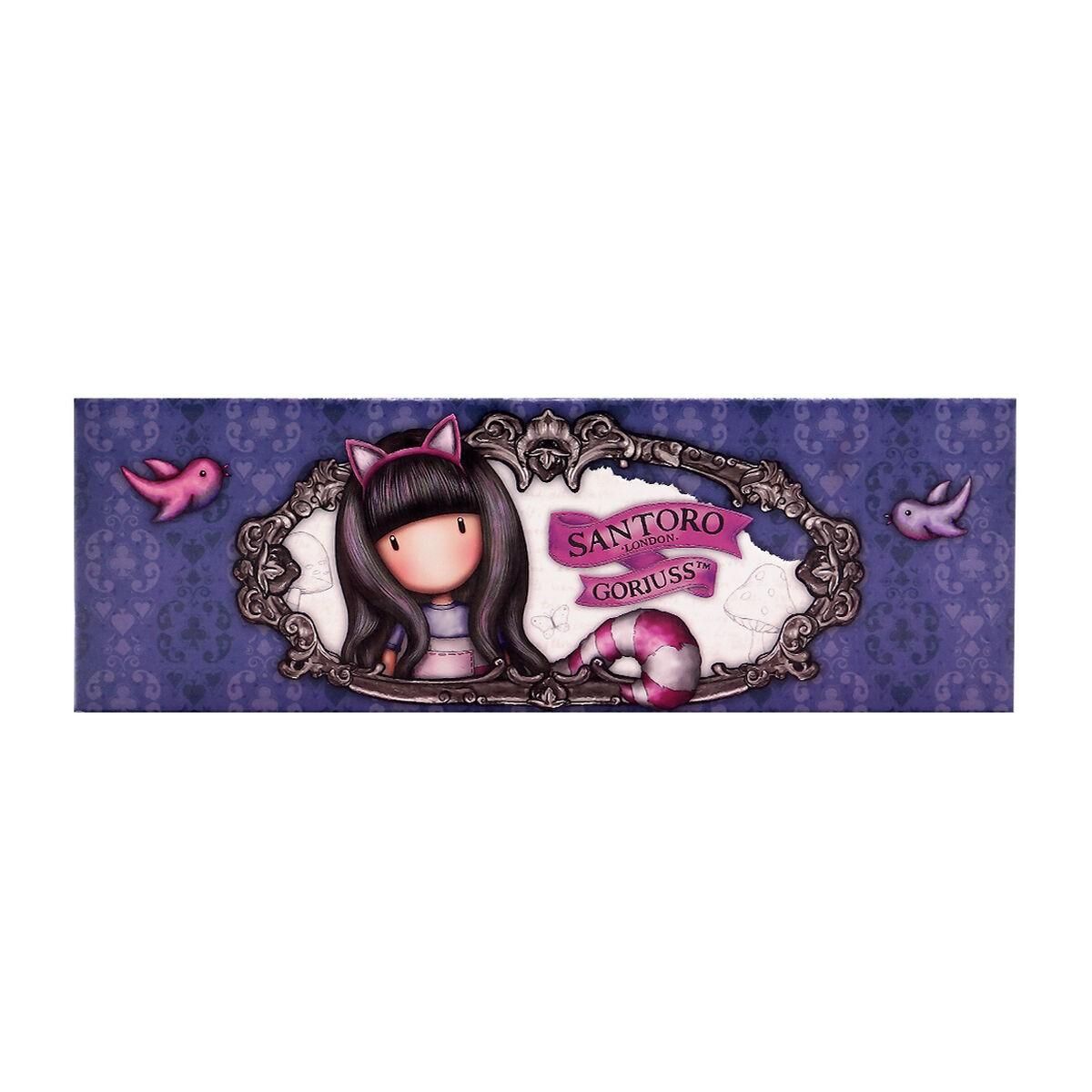 Penalhus Gorjuss Cheshire cat Kasse Lilla (20.2 x 4 x 7 cm)