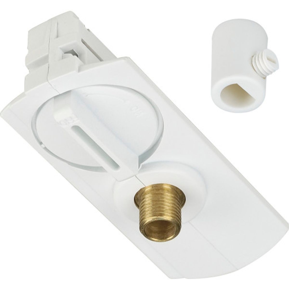 Pendeladapter med aflastning, til 1-faset skinne, nordic white