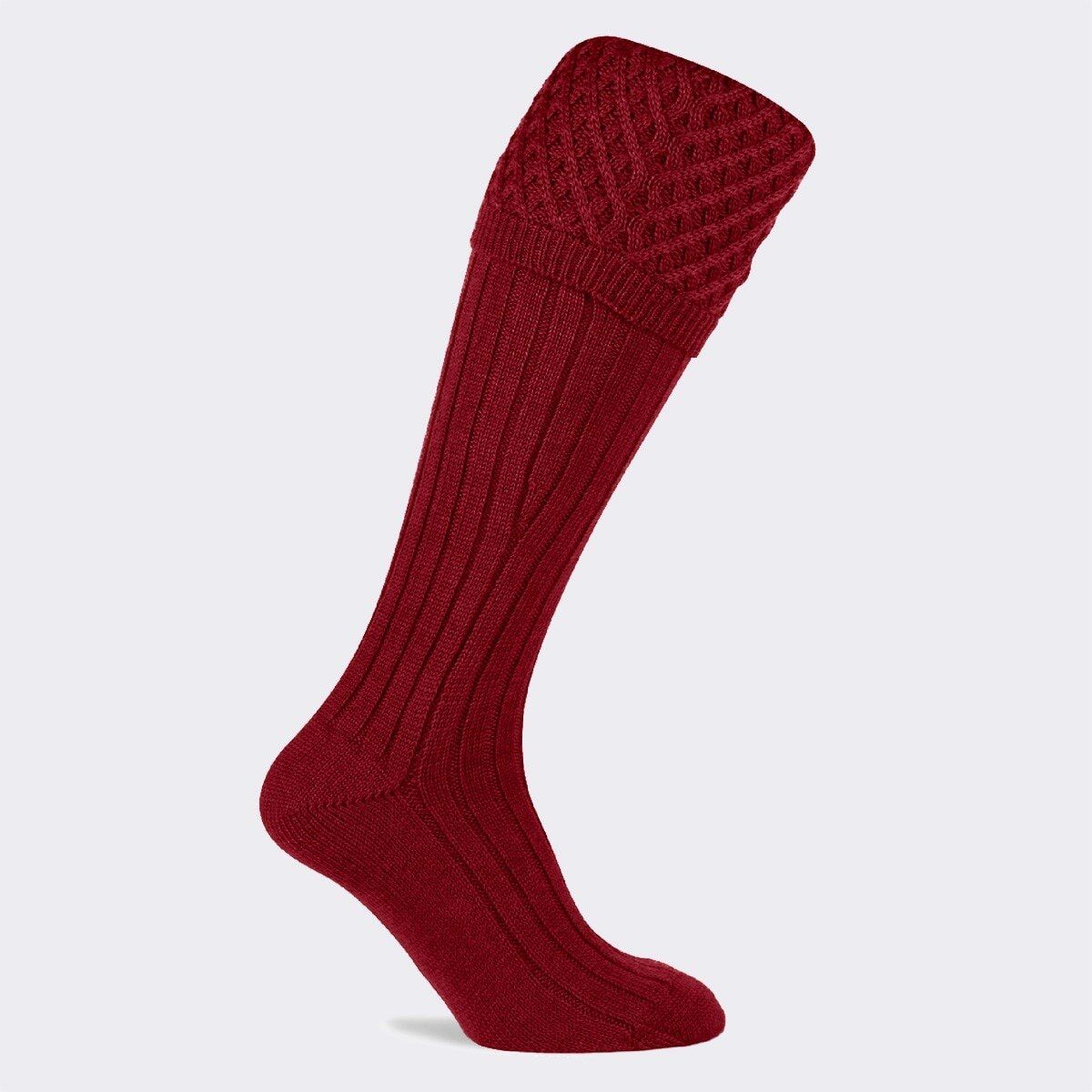 Pennine Chelsea deep red jagtstrømper, merionould - XL (46-48)