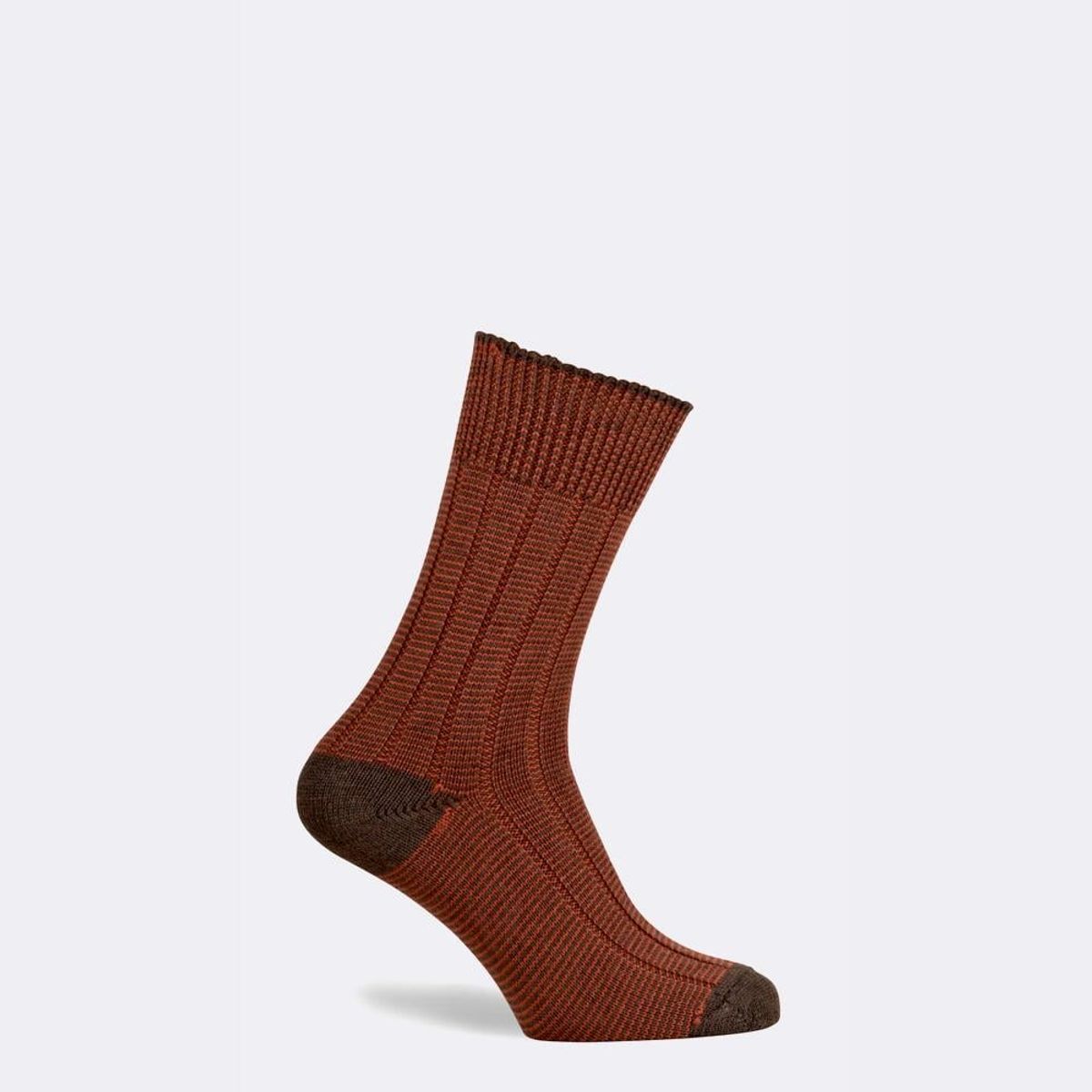 Pennine Dartmoor Boot Socks, merino, mocha/rust - L (43-45)