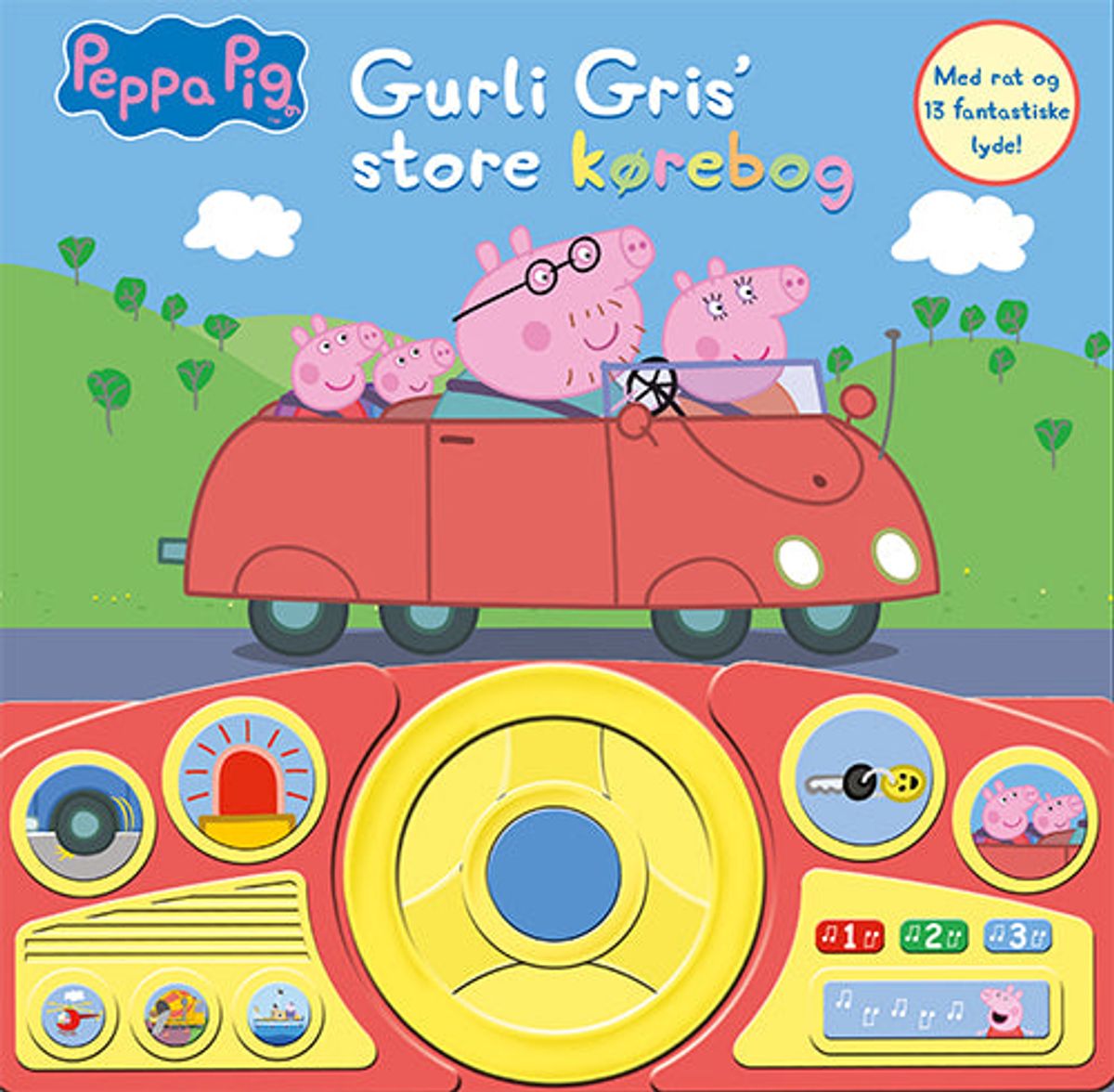 Peppa Pig - Gurli Gris' store kørebog (med rat og 13 fantastiske lyde)