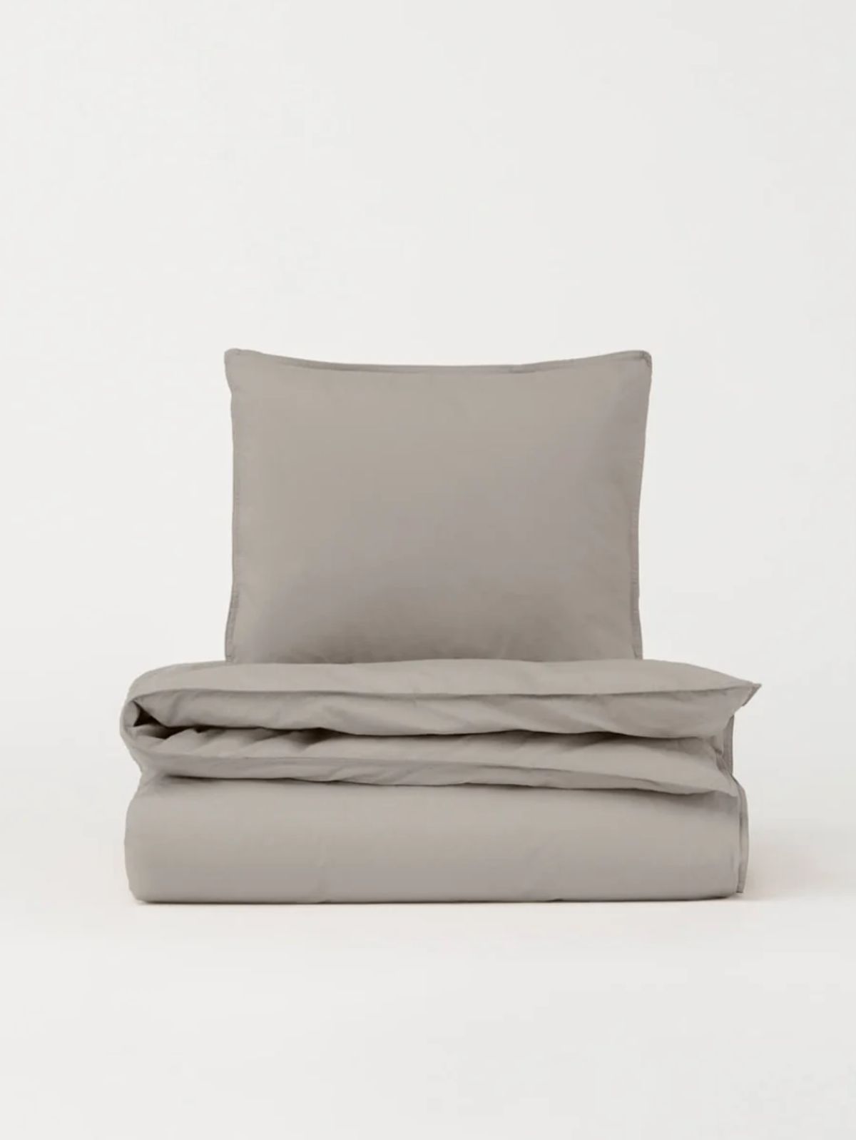 Percale Duvet Cover - Stone