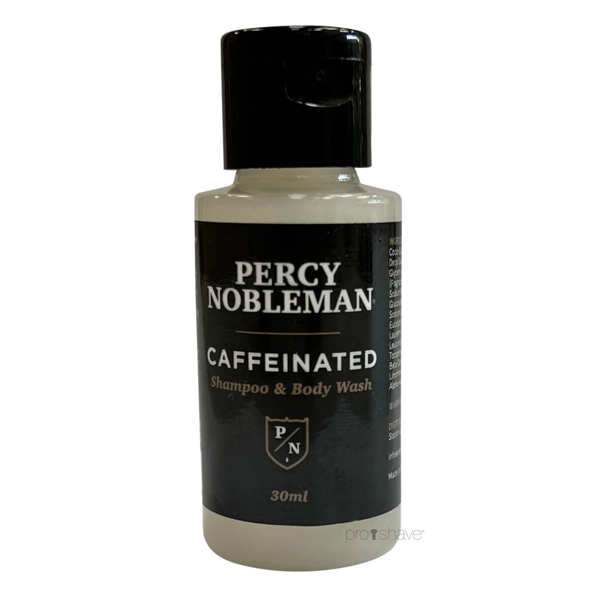 Percy Nobleman Caffeinated Shampoo & Body Wash, Rejsestørrelse, 30 ml.