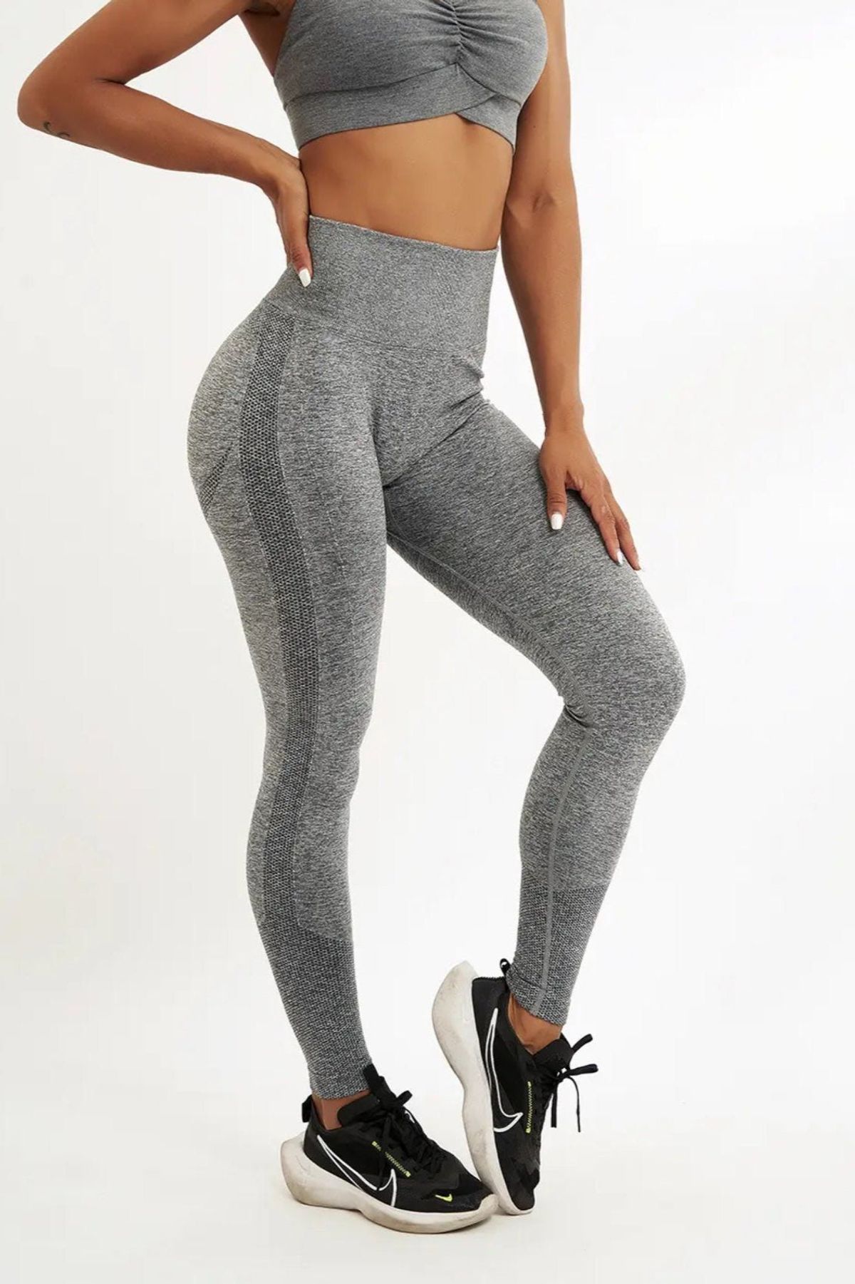 PERFORMANCEPRO scrunch leggings LightGreyMel - Large / LightGreyMel