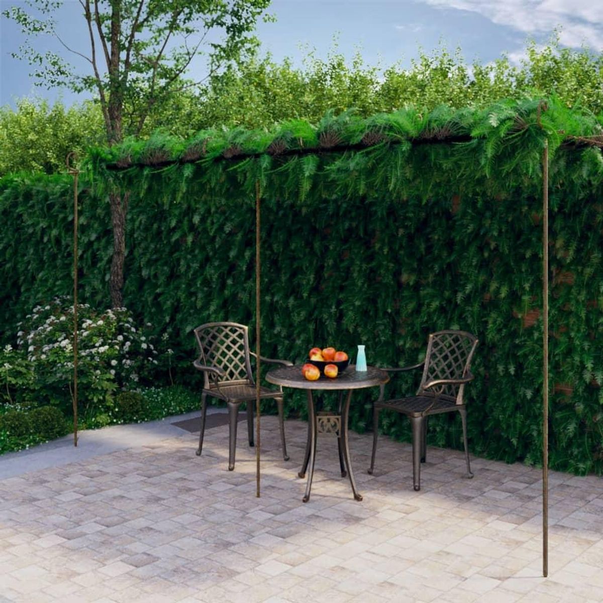 Pergola 6x3x2,5 m jern antikbrun