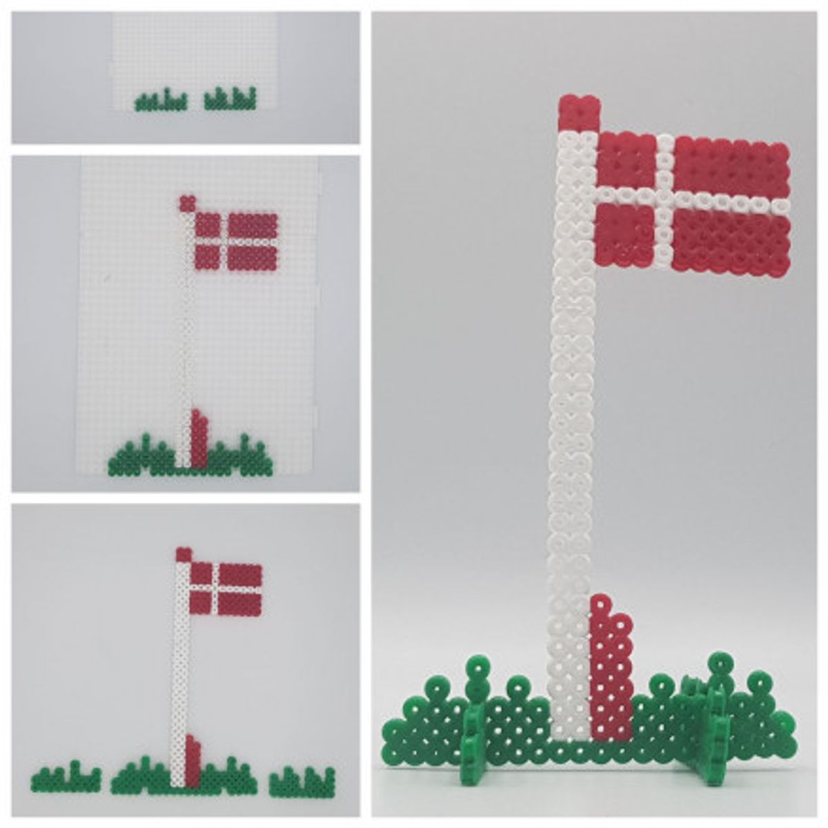 Perleflag af Rito Krea - Perlemønster Dannebrogsflag - Perleflag - Dannebrog