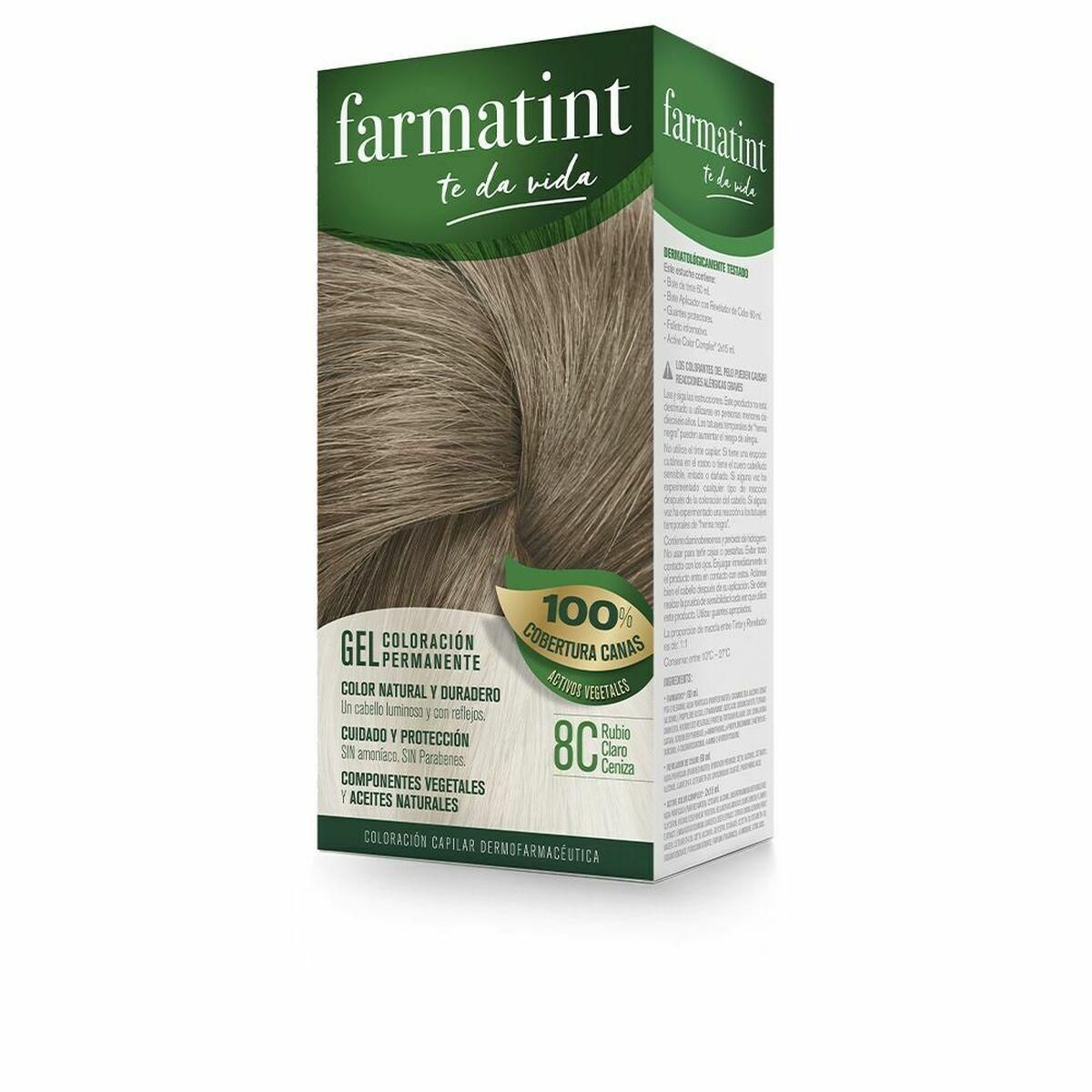 Permanent Farve Farmatint 8c-Rubio Claro Ceniza Gel